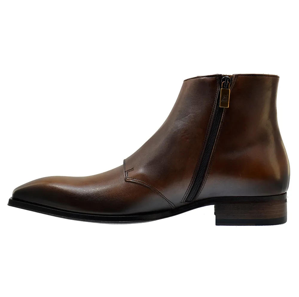 Men's Italian Shoes Jo Ghost 3240 Brown Leather Buckle Boots