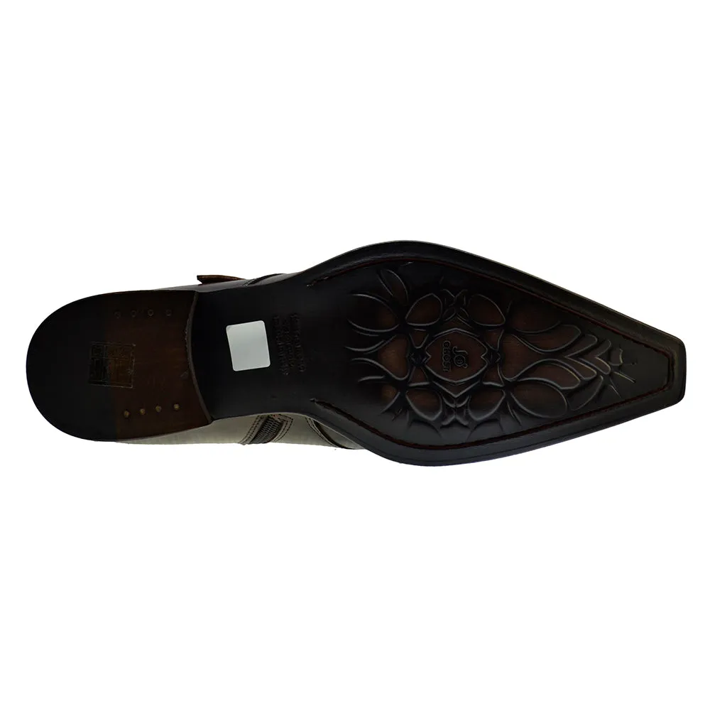 Men's Italian Shoes Jo Ghost 3240 Brown Leather Buckle Boots