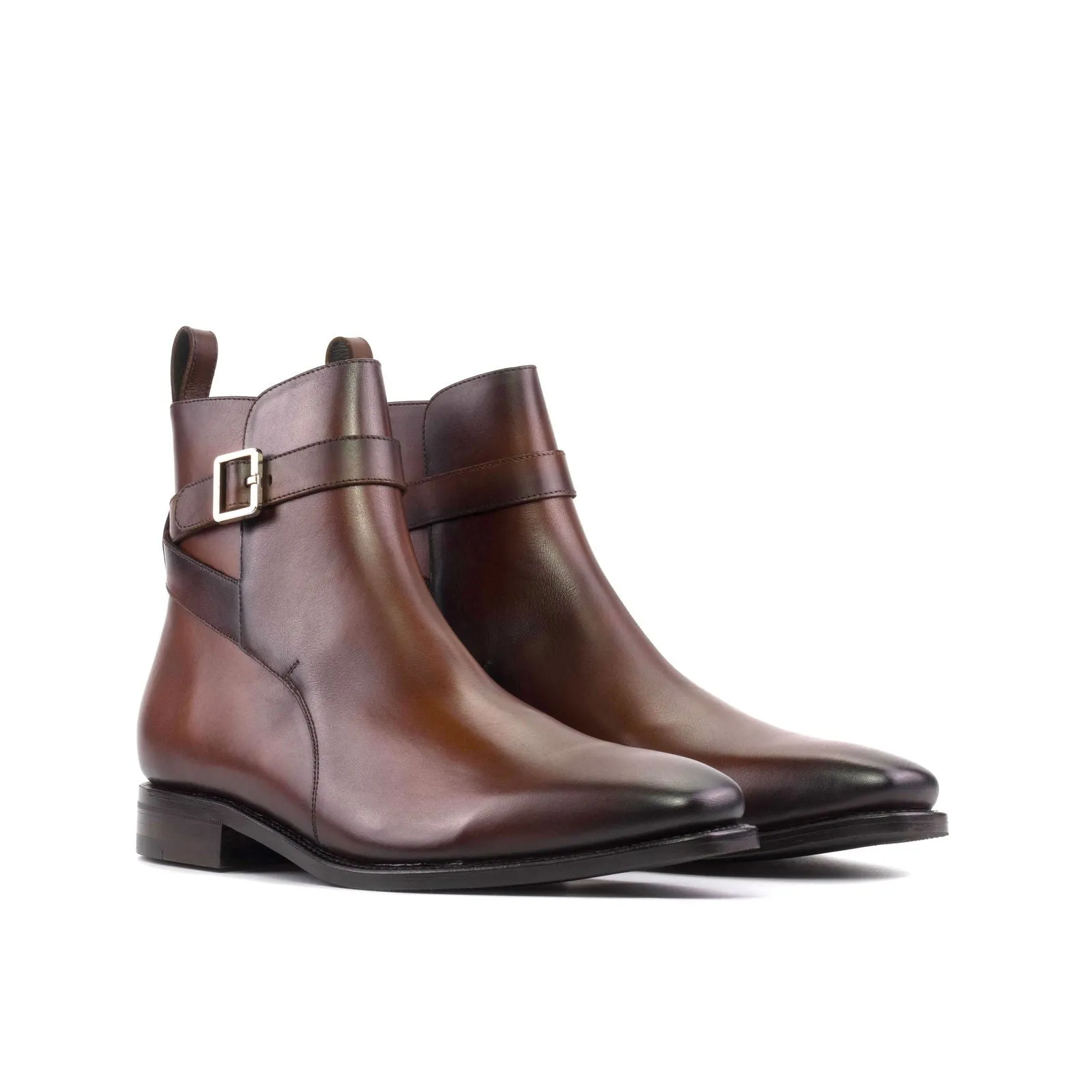 Men's Jodhpur Leather Boots Goodyear Welt Wide Plus Size Brown 5585