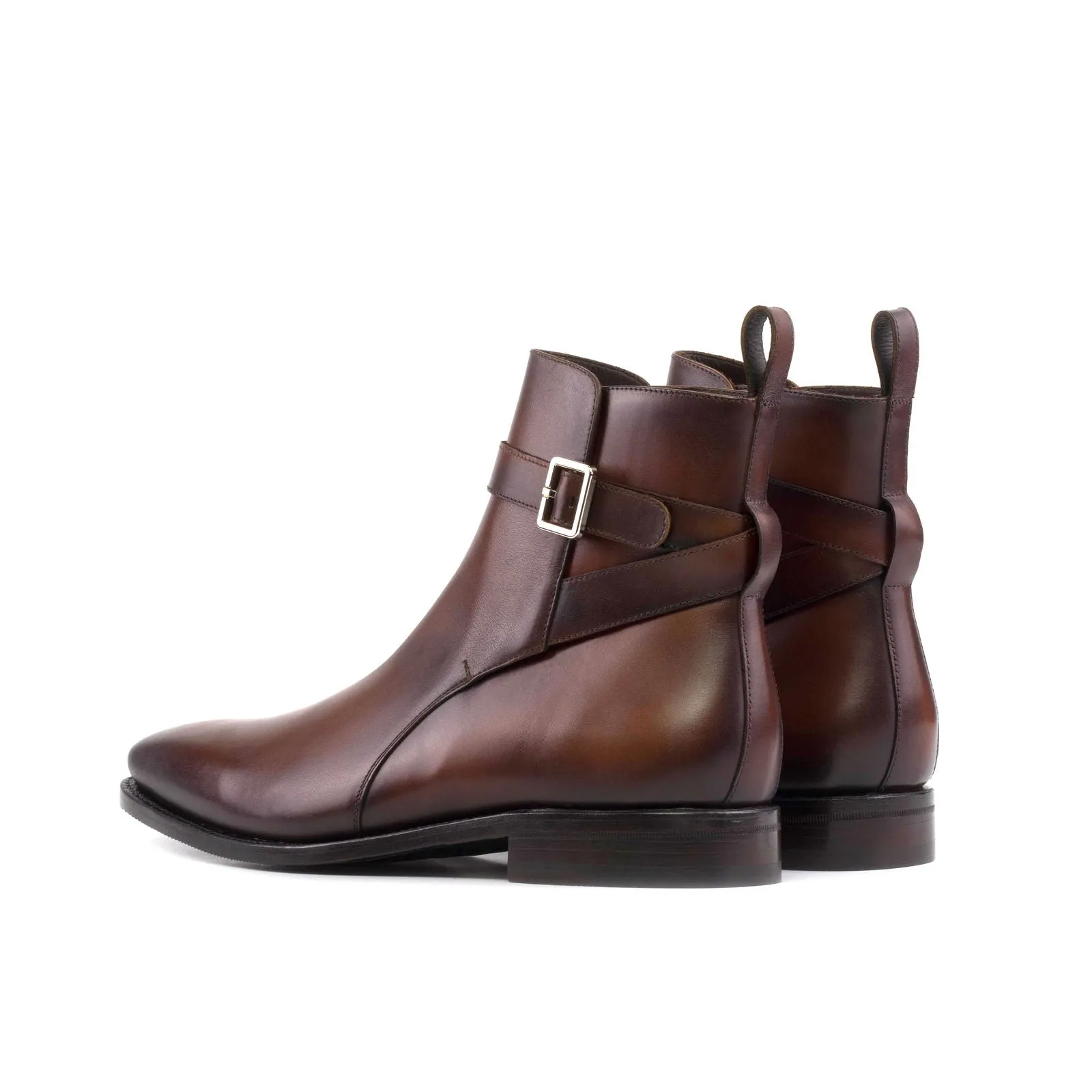 Men's Jodhpur Leather Boots Goodyear Welt Wide Plus Size Brown 5585