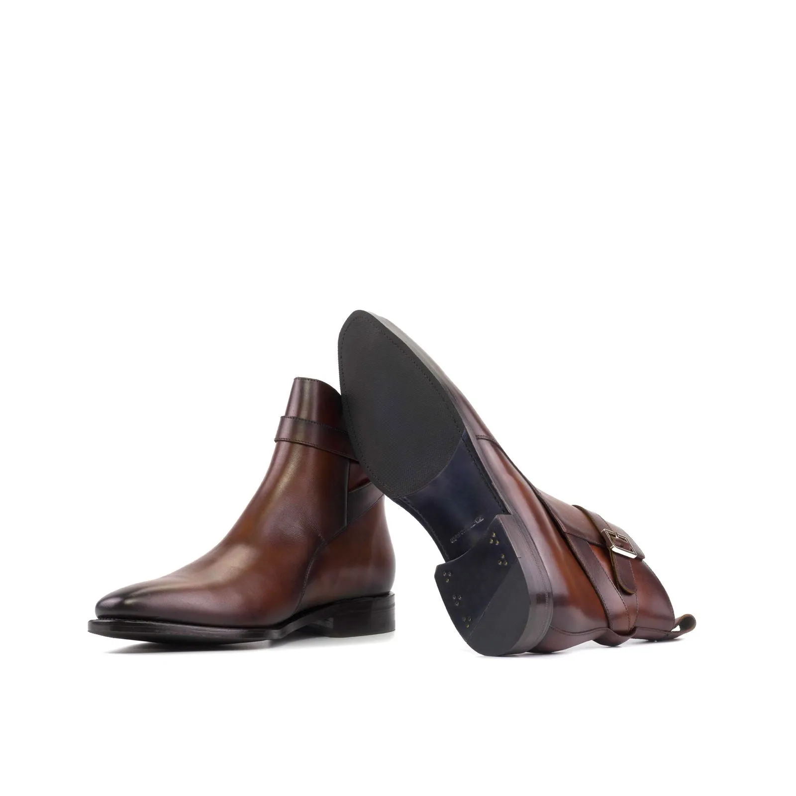 Men's Jodhpur Leather Boots Goodyear Welt Wide Plus Size Brown 5585