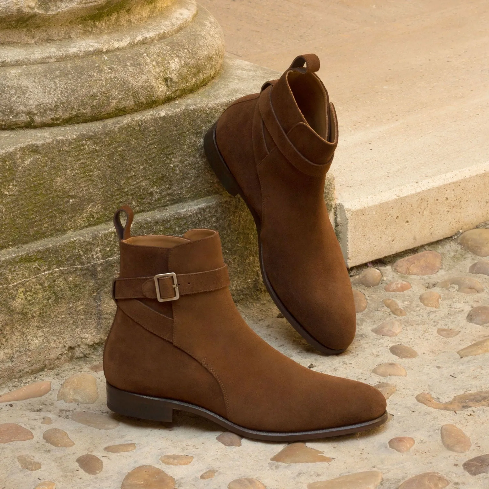 Men's Jodhpur Leather Boots Wide Plus Size Brown 2732