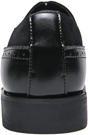 Men's Lace-up Brogues Dress Oxford Shoes Classic Wingtip Cap Toe Derby Shoes Fashion Business Formal Leather Shoes