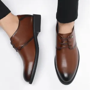 Men's Lace-up Leather Dress Shoes - Men Prom Wedding Heels Oxfords Patent Leather Formal Dress Oxfords