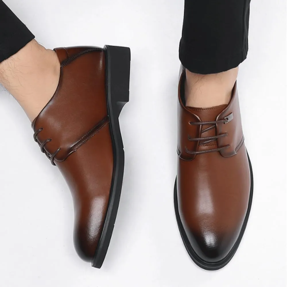 Men's Lace-up Leather Dress Shoes - Men Prom Wedding Heels Oxfords Patent Leather Formal Dress Oxfords