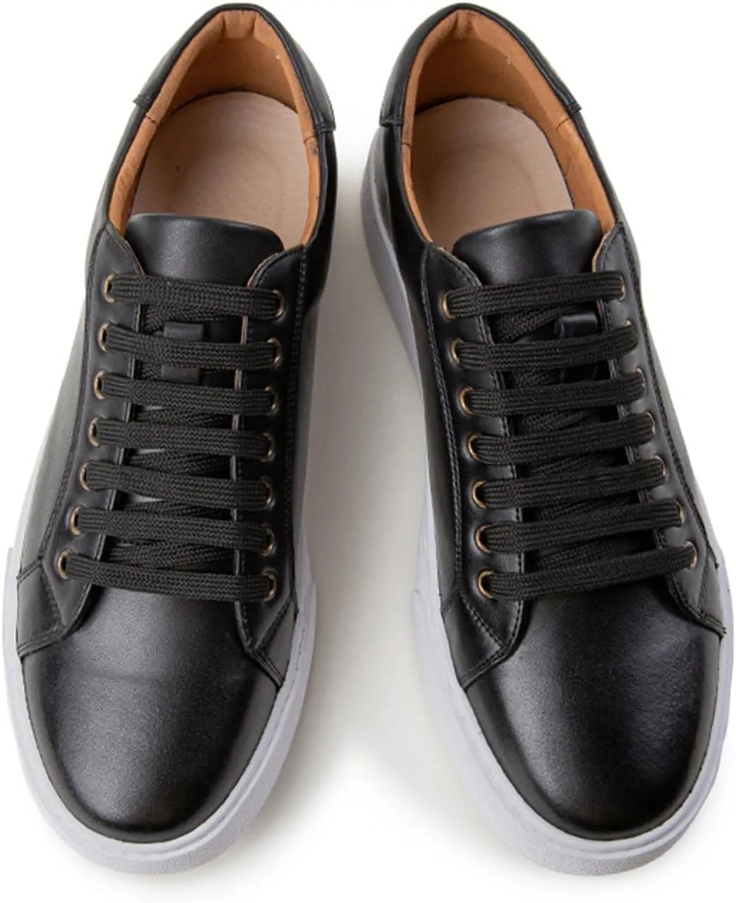 Men's Leather Fashion Sneaker British Style Polished Casual Shoes Lace Up Retro Comfortable Business Oxford Dressy Shoe