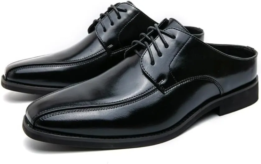 Men's Leather lace-up Oxford Shoes Classic Wingtip Two-Tone Patchwork Brogues Fashionable Punched Toes Slip-on Leather Shoes