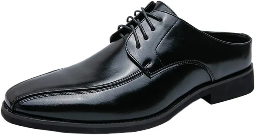 Men's Leather lace-up Oxford Shoes Classic Wingtip Two-Tone Patchwork Brogues Fashionable Punched Toes Slip-on Leather Shoes