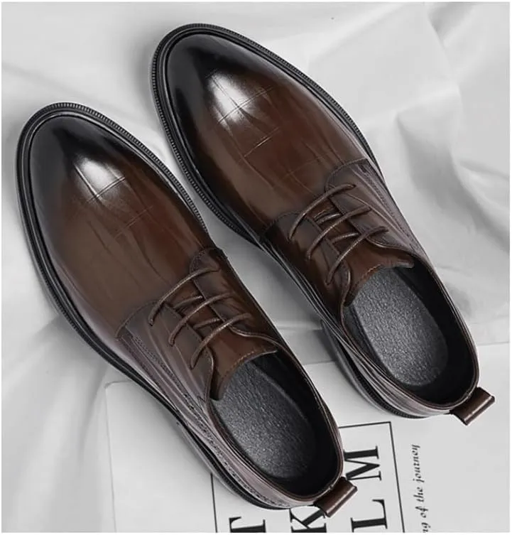 Men's Leather Oxford Shoes - Premium Quality Comfortable Fit & Non - Slip Design for Driving Daily Work Office