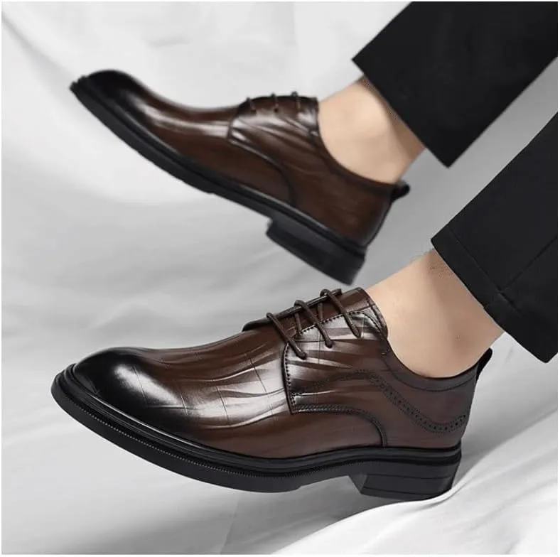 Men's Leather Oxford Shoes - Premium Quality Comfortable Fit & Non - Slip Design for Driving Daily Work Office