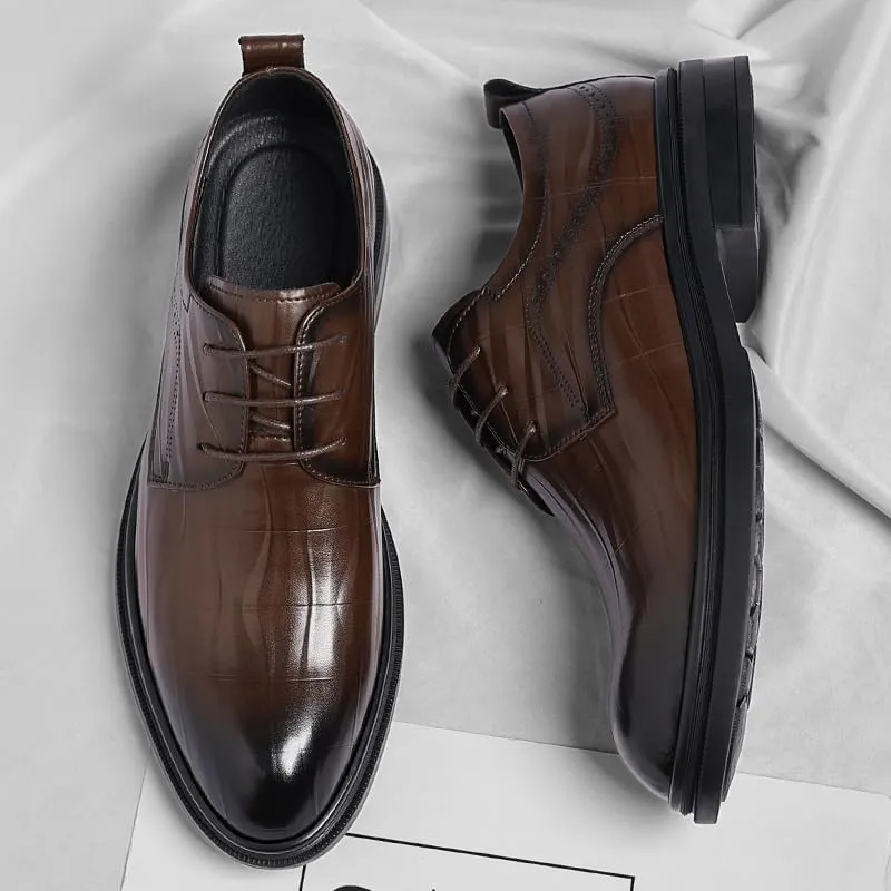 Men's Leather Oxford Shoes - Premium Quality Comfortable Fit & Non - Slip Design for Driving Daily Work Office