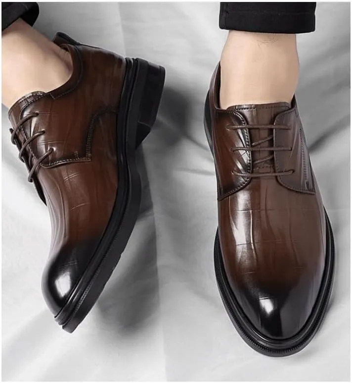 Men's Leather Oxford Shoes - Premium Quality Comfortable Fit & Non - Slip Design for Driving Daily Work Office