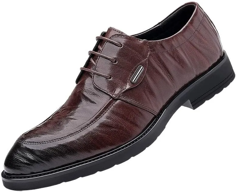 Men's Leather Shoes Business Casual Soft Sole Formal Shoes Fashion Comfortable Breathable Leather Shoes Leather Lined Lace Up for Men