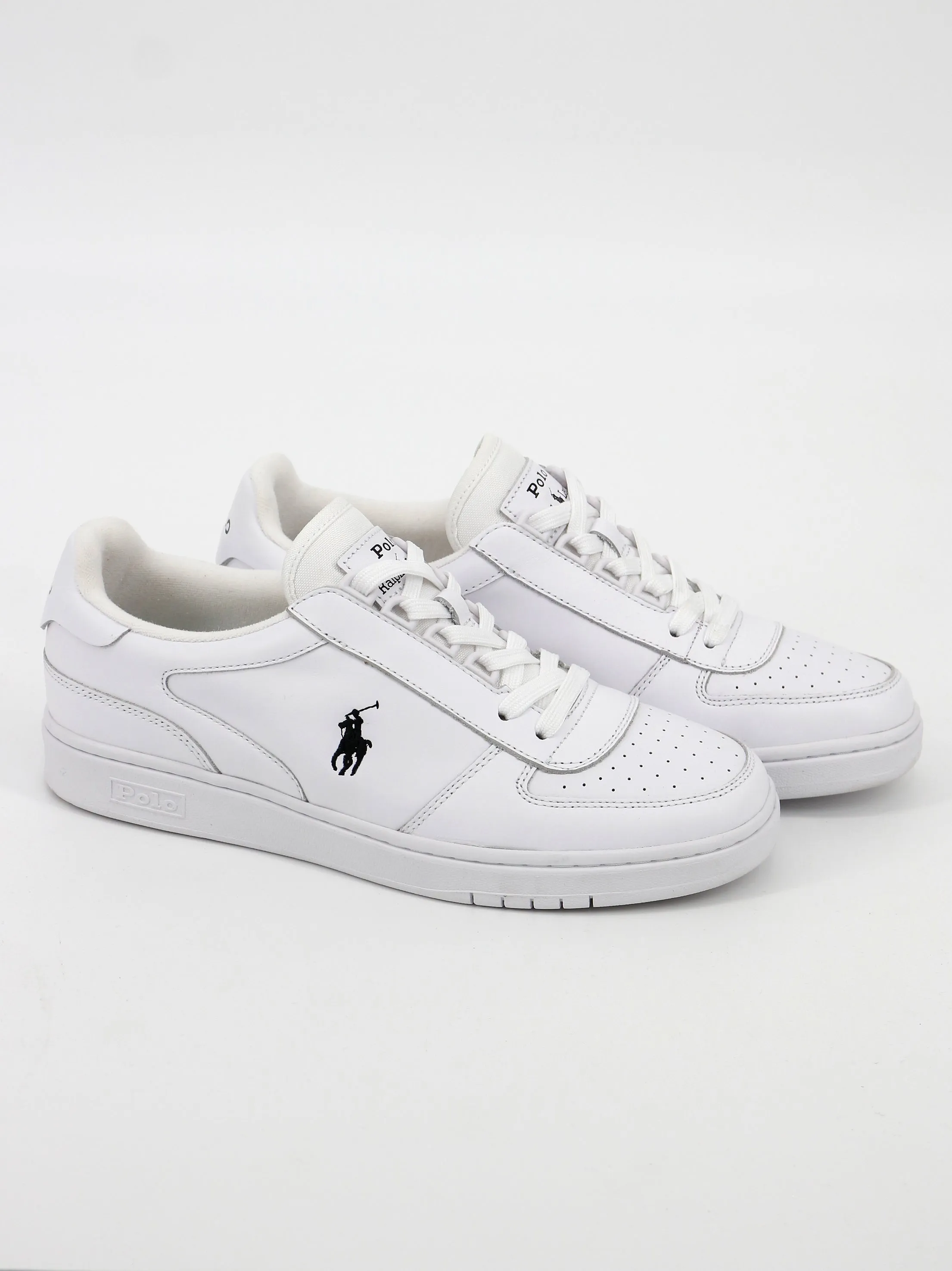 Men's Leather Sneakers,White