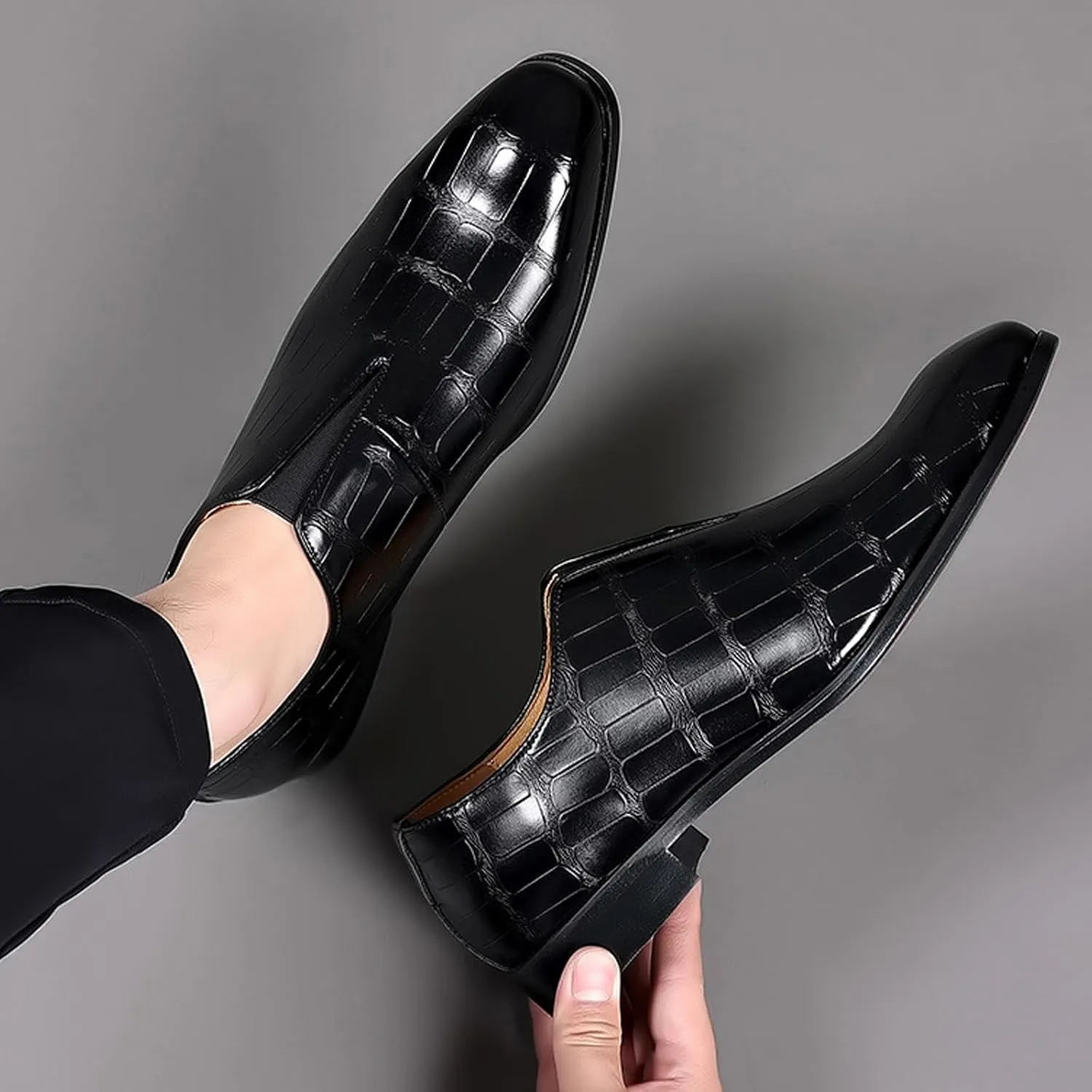 Men's Loafer Shoes Slip On Dress Casual Driving Shoes Business Leather Shoes for Prom Party Wedding