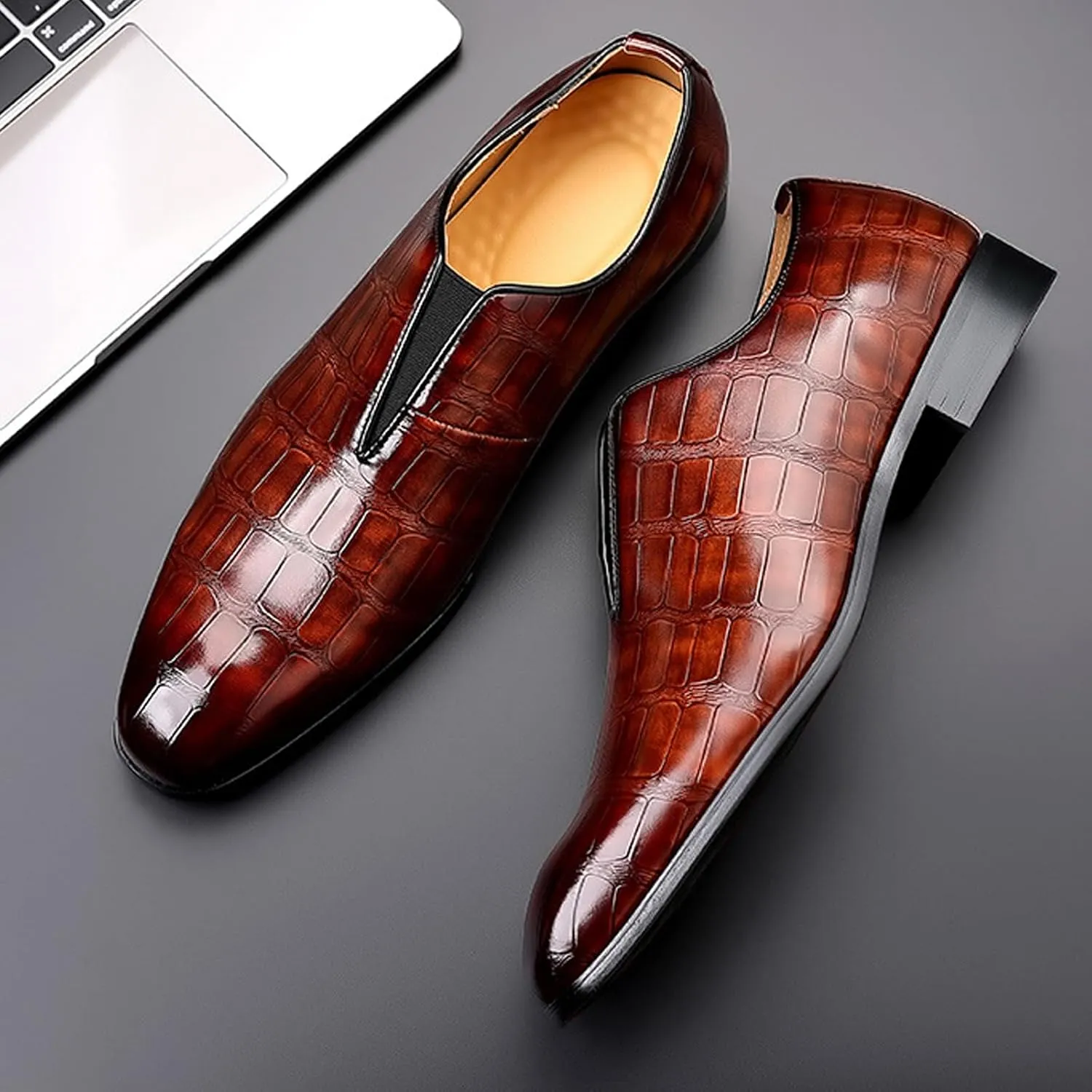 Men's Loafer Shoes Slip On Dress Casual Driving Shoes Business Leather Shoes for Prom Party Wedding