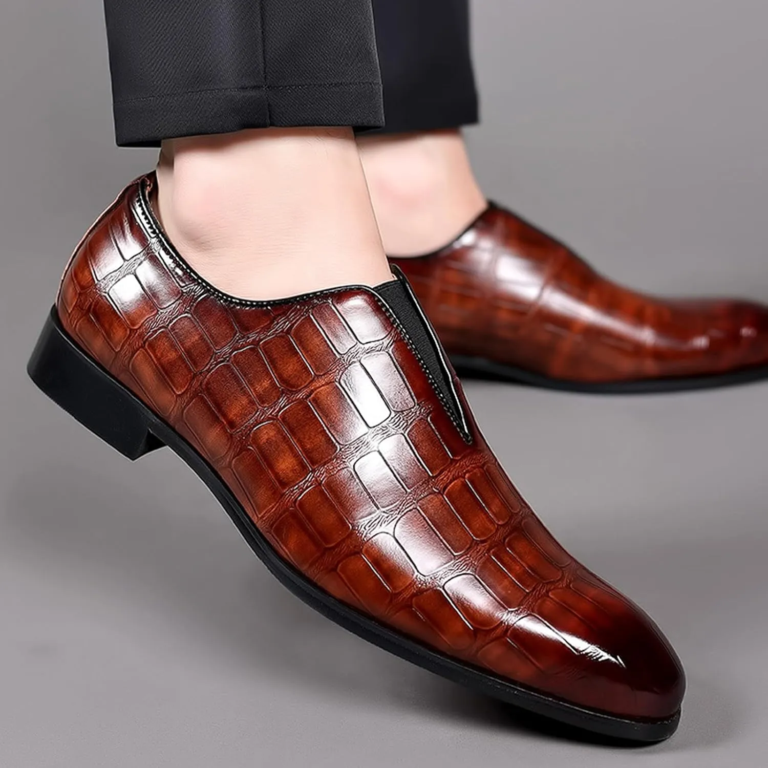 Men's Loafer Shoes Slip On Dress Casual Driving Shoes Business Leather Shoes for Prom Party Wedding