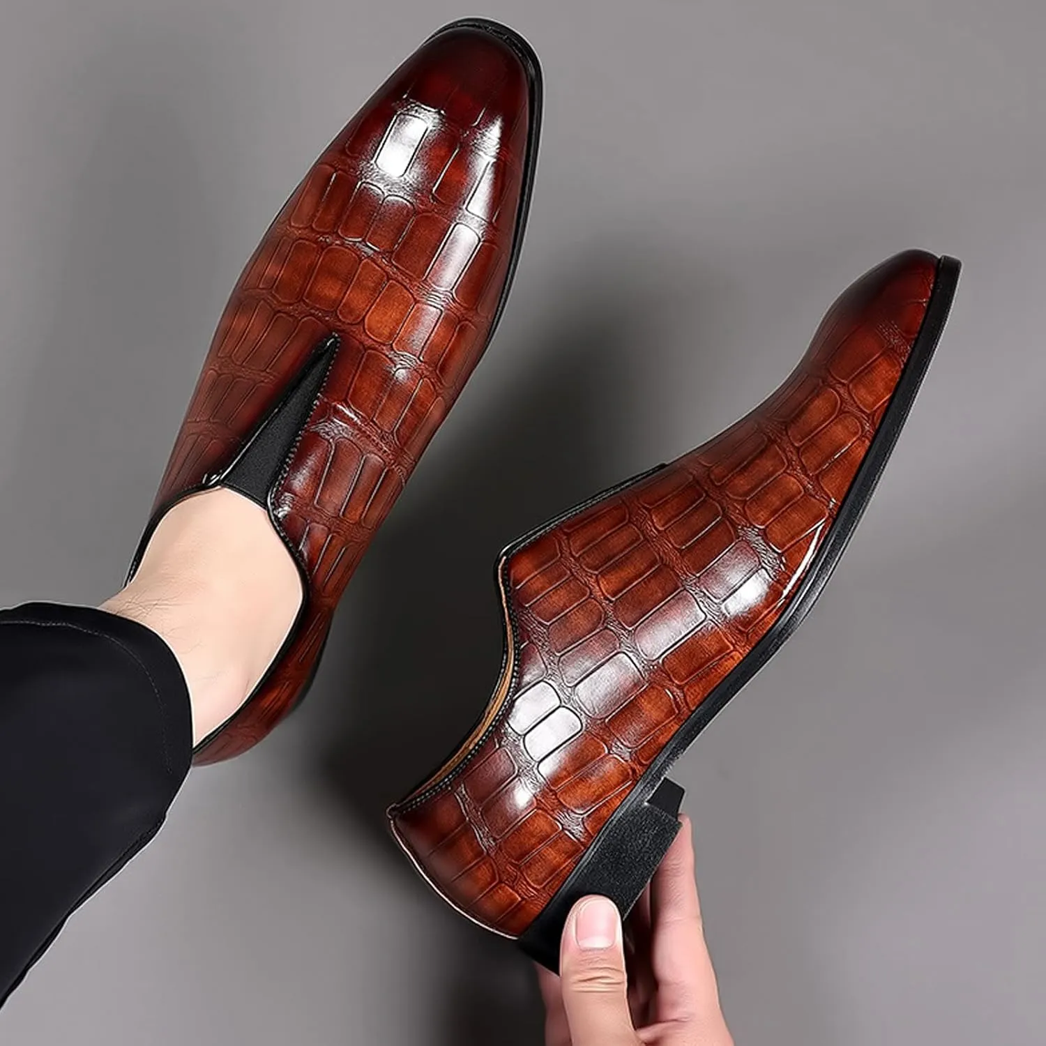 Men's Loafer Shoes Slip On Dress Casual Driving Shoes Business Leather Shoes for Prom Party Wedding