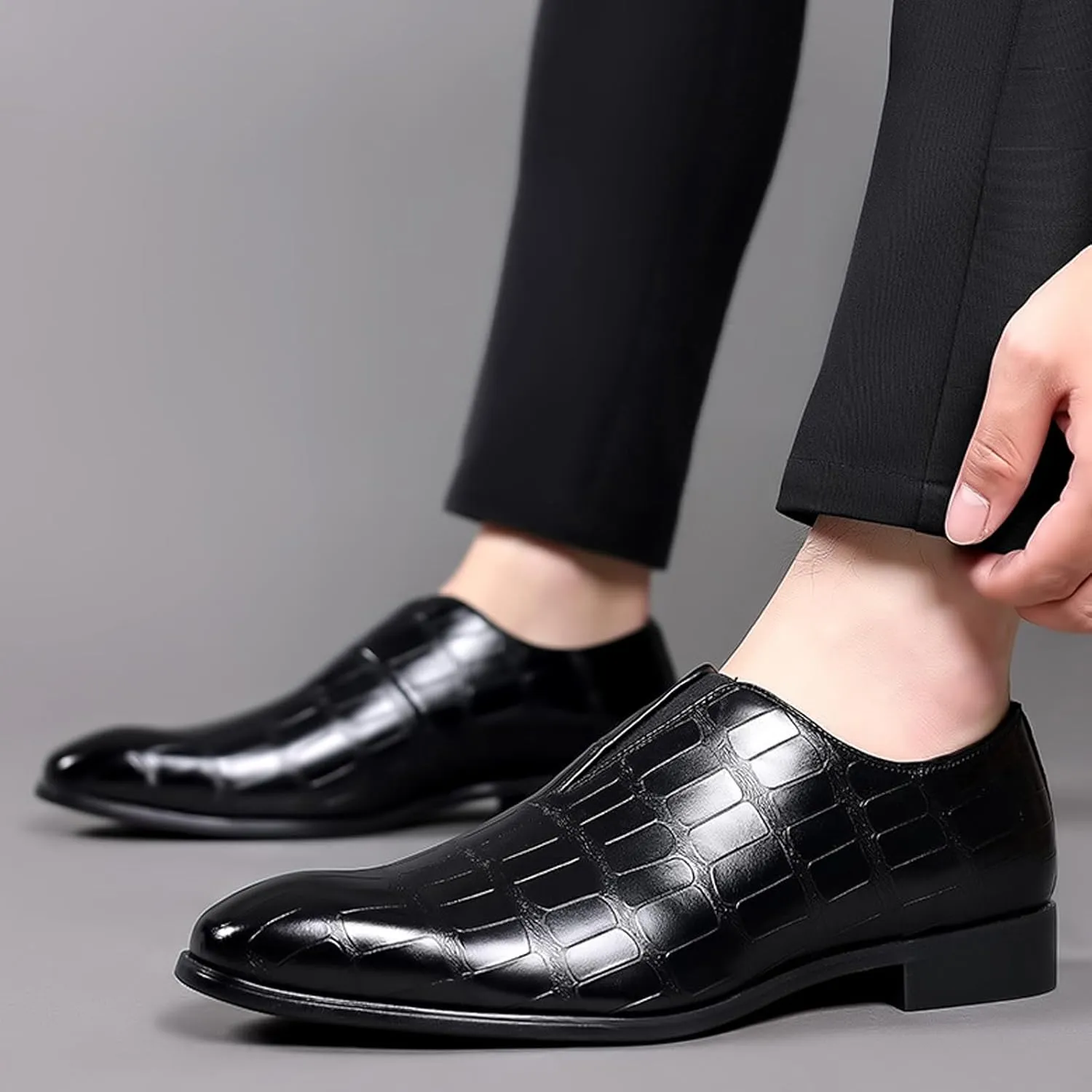 Men's Loafer Shoes Slip On Dress Casual Driving Shoes Business Leather Shoes for Prom Party Wedding