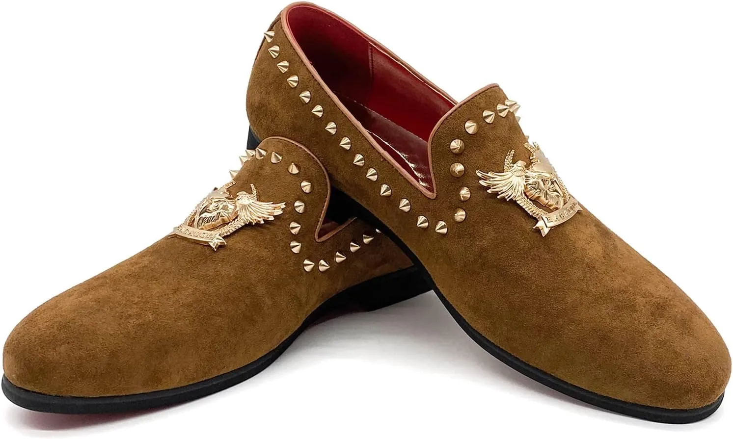 Men's Loafers Vintage Slip on Suede Dress Shoes Velvet Dress Loafers Size 7-13
