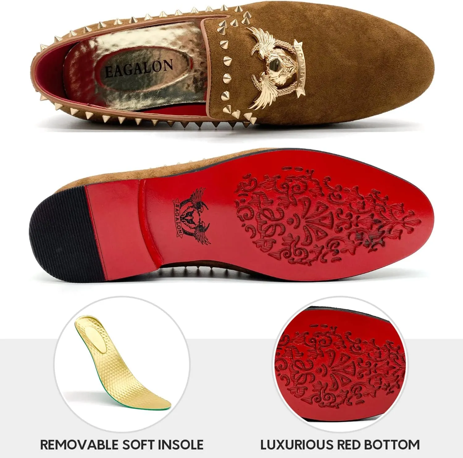 Men's Loafers Vintage Slip on Suede Dress Shoes Velvet Dress Loafers Size 7-13