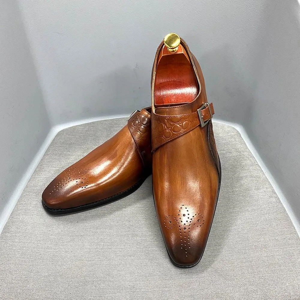 Men's Luxurious Genuine Leather Handmade Strap Oxfords