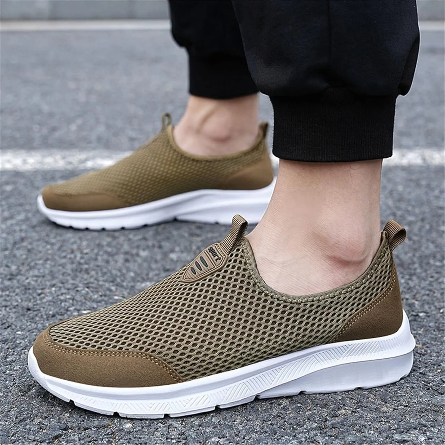 Men's Mesh Sneakers Mens Slip On Sneakers Wide Width Waterproof Shoes for Women Comfortable Dressy Slip on Loafers for Men Black Sneakers for Women