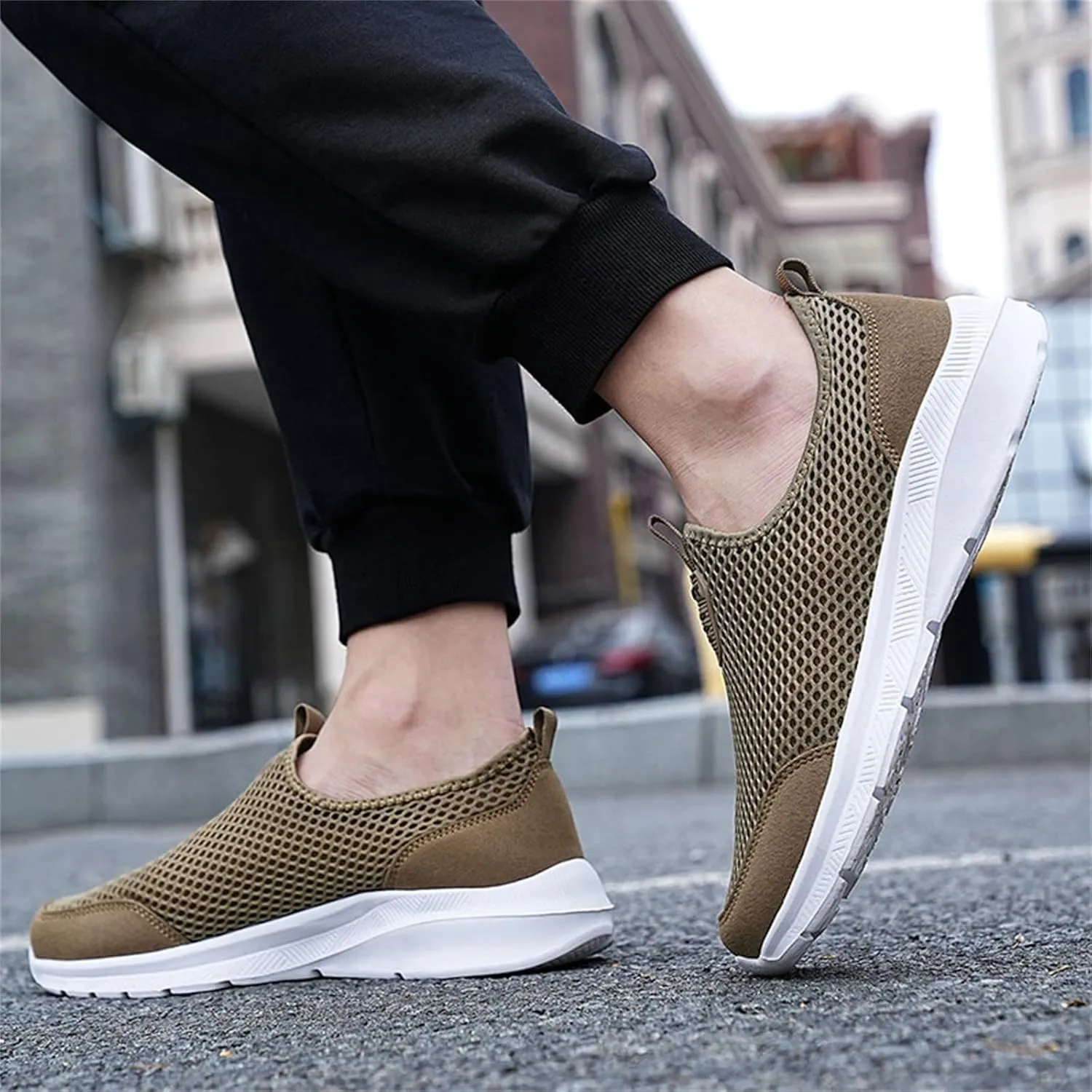 Men's Mesh Sneakers Mens Slip On Sneakers Wide Width Waterproof Shoes for Women Comfortable Dressy Slip on Loafers for Men Black Sneakers for Women