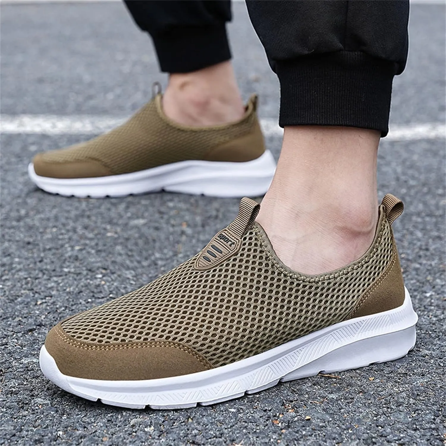 Men's Mesh Sneakers Mens Slip On Sneakers Wide Width Waterproof Shoes for Women Comfortable Dressy Slip on Loafers for Men Black Sneakers for Women