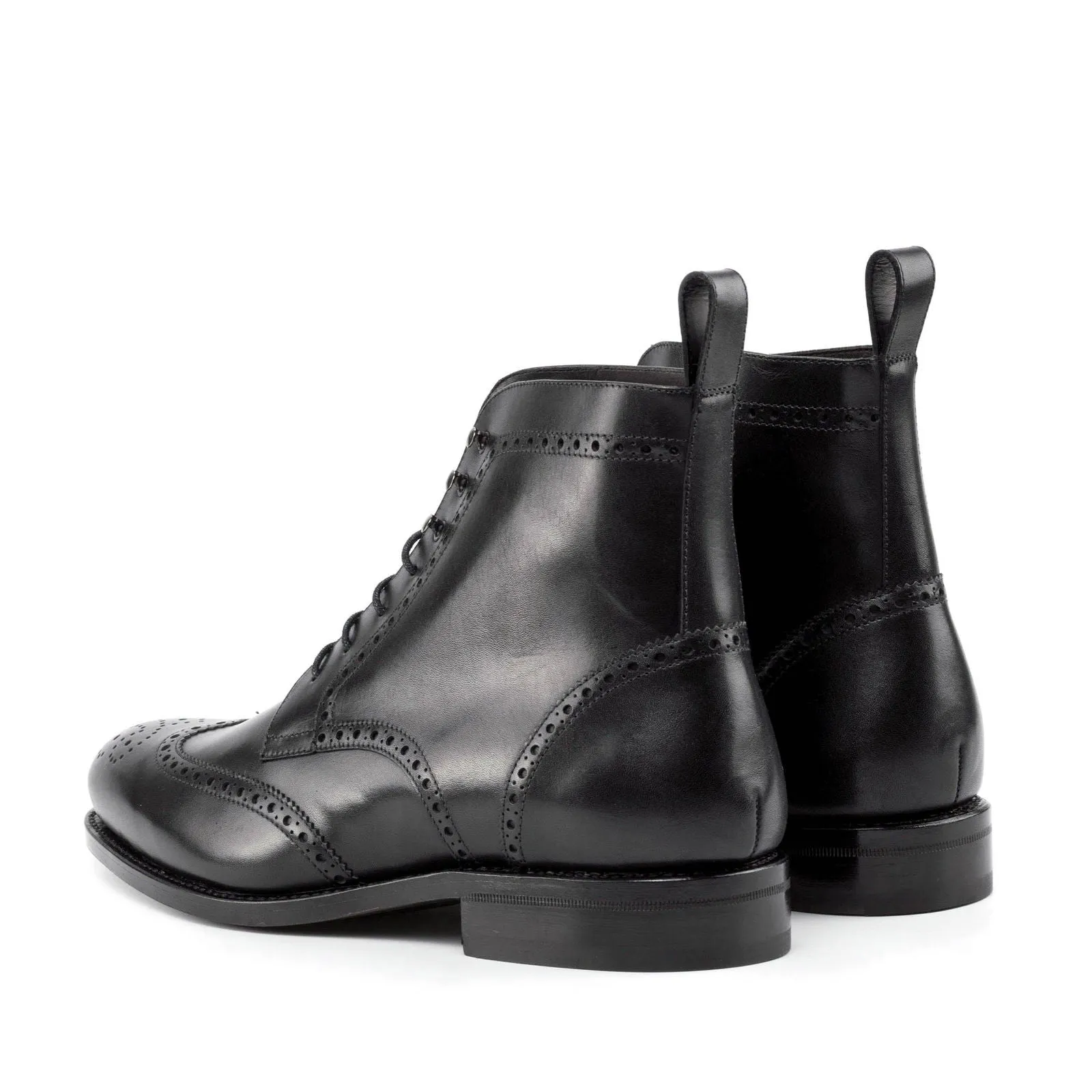 Men's Military Brogue Leather Boots Wide Plus Size 5993
