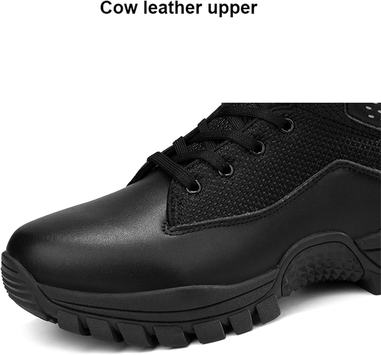 Men's Military Tactical Combat Boots, Lightweight Work Military Boots, with Side Zipper, Hiking Outdoor Work Boots,Breathable Work Trainers