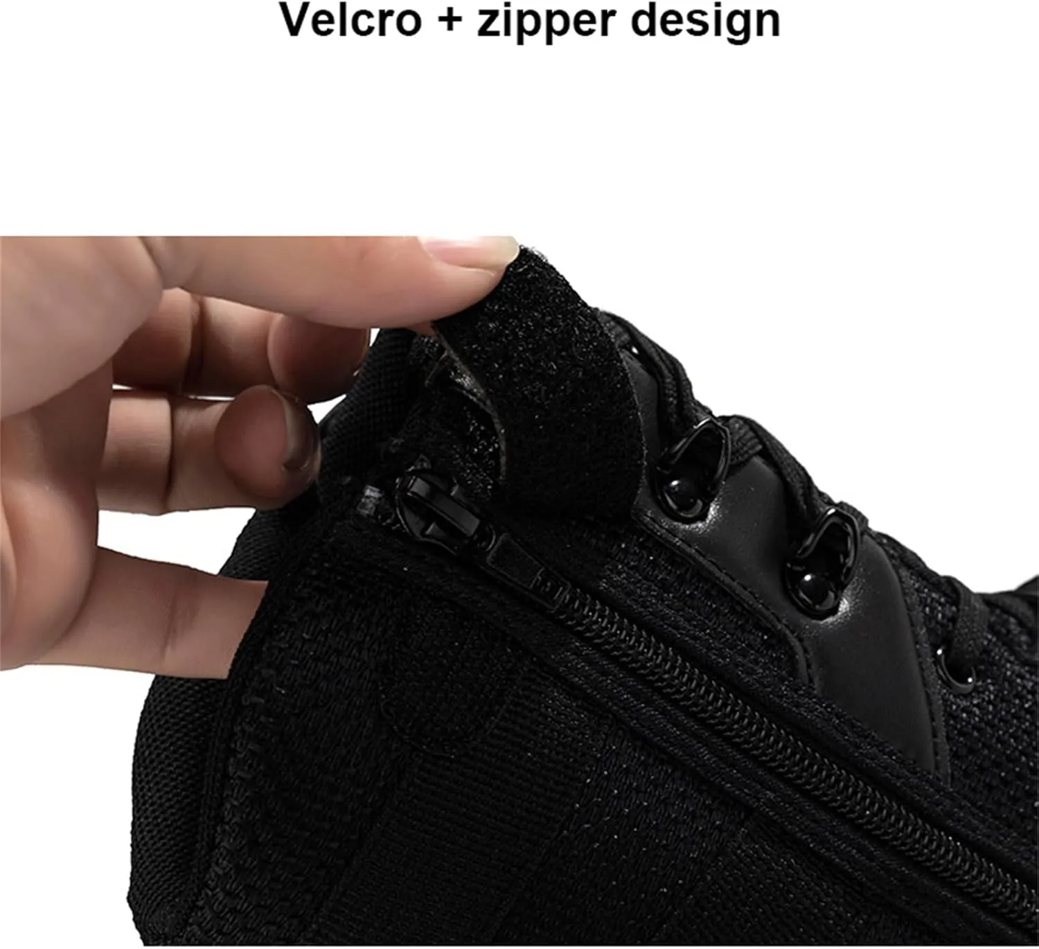 Men's Military Tactical Combat Boots, Lightweight Work Military Boots, with Side Zipper, Hiking Outdoor Work Boots,Breathable Work Trainers