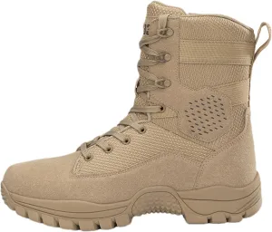 Men's Military Tactical Combat Boots, Lightweight Work Military Boots, with Side Zipper, Hiking Outdoor Work Boots,Breathable Work Trainers