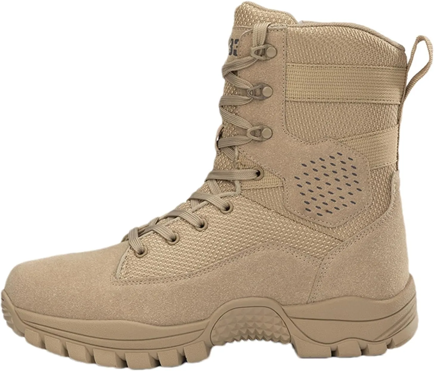 Men's Military Tactical Combat Boots, Lightweight Work Military Boots, with Side Zipper, Hiking Outdoor Work Boots,Breathable Work Trainers