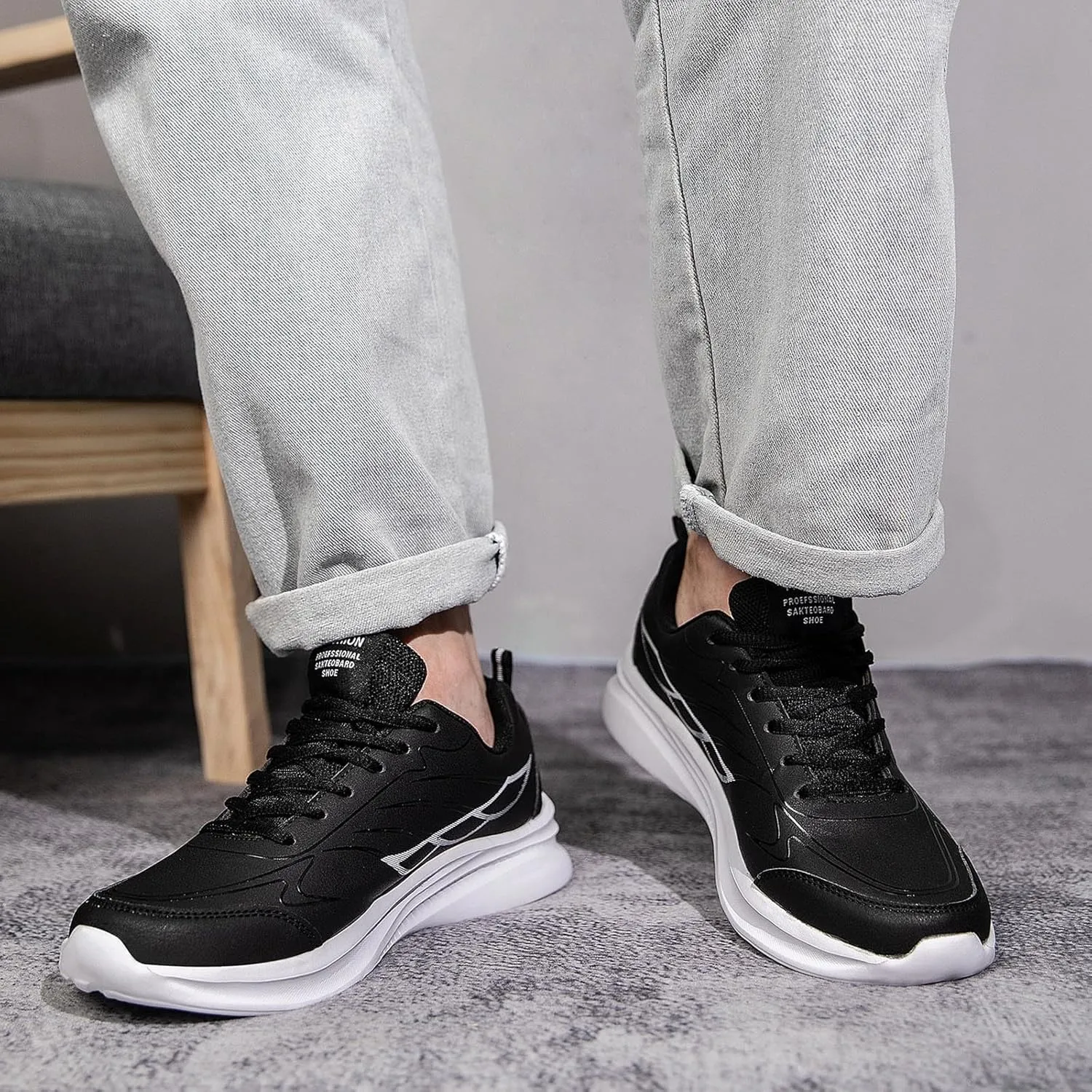 Men's Non Slip Barefoot Minimalist Shoes Lightweight Breathable Walking Shoe Gym Tennis Non Slip Walking Shoes