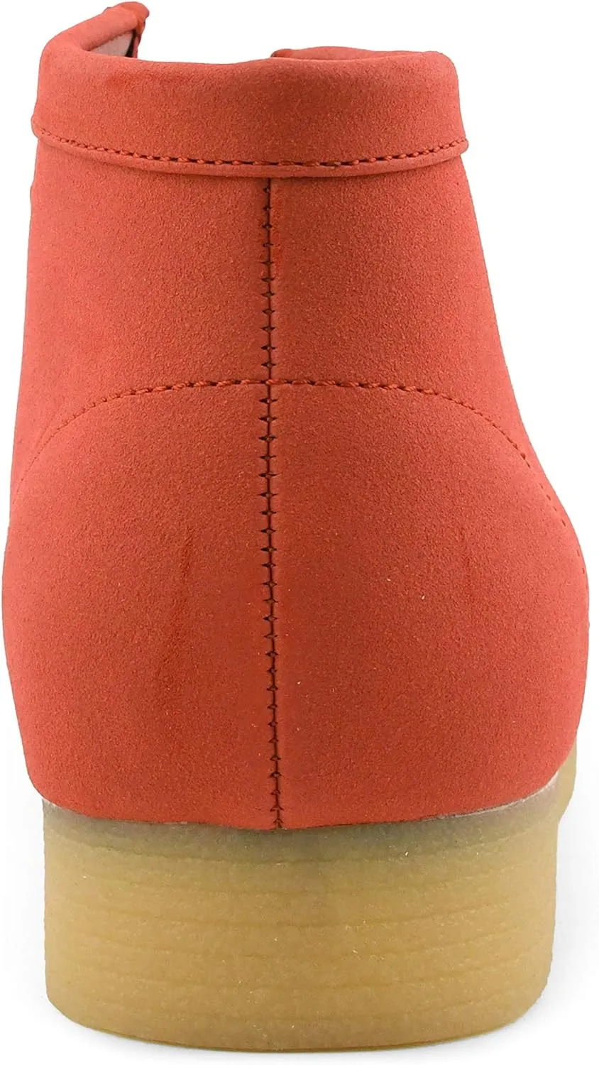 Men's Orange Lace Up High Top Suede Boots