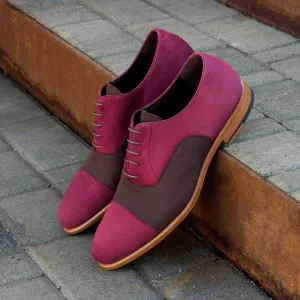 Men's Oxford Leather Shoes Wide Plus Size Burgundy Brown 2510