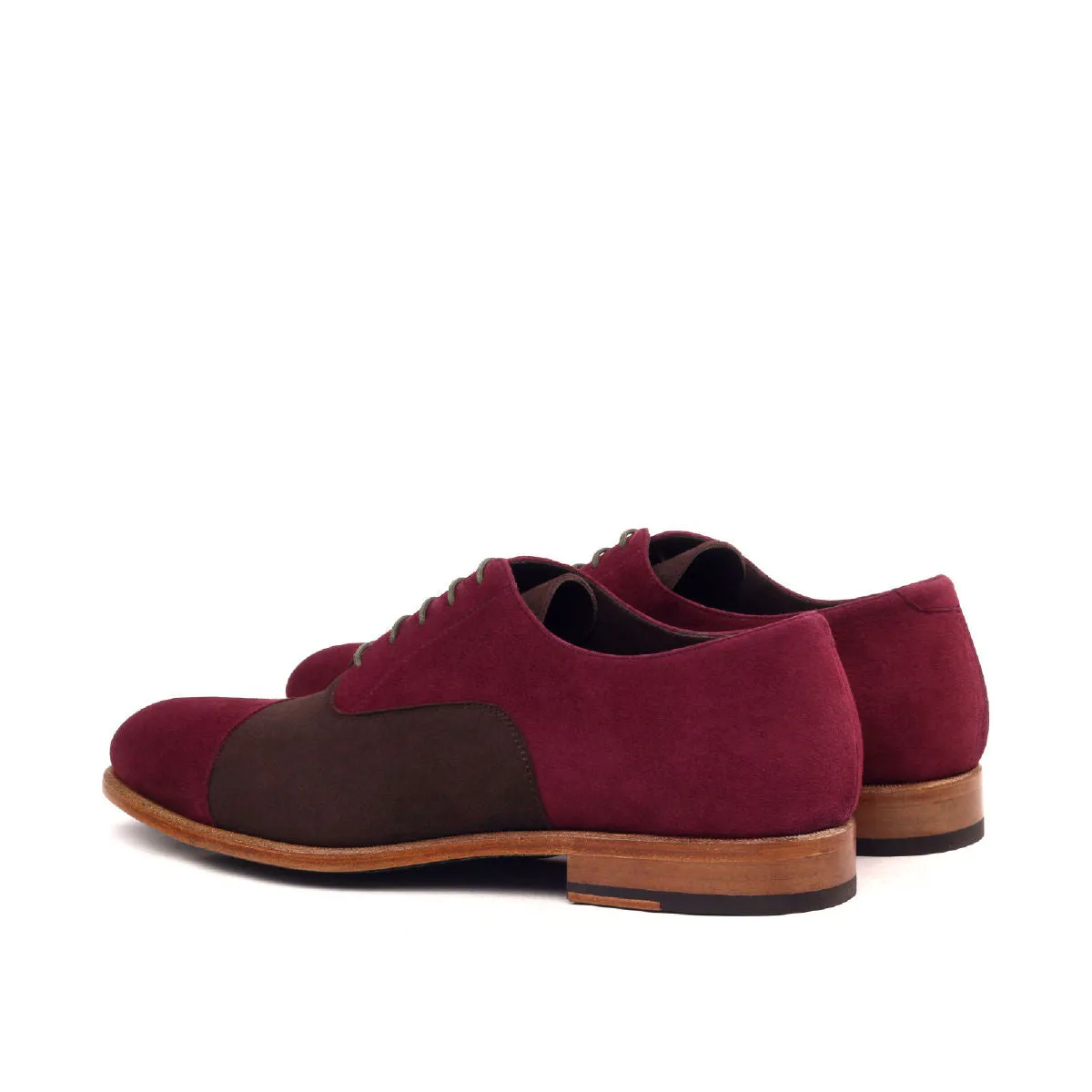Men's Oxford Leather Shoes Wide Plus Size Burgundy Brown 2510