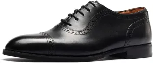 Mens Oxfords Semi Brogues Carved Calf Leather for Business,Casual