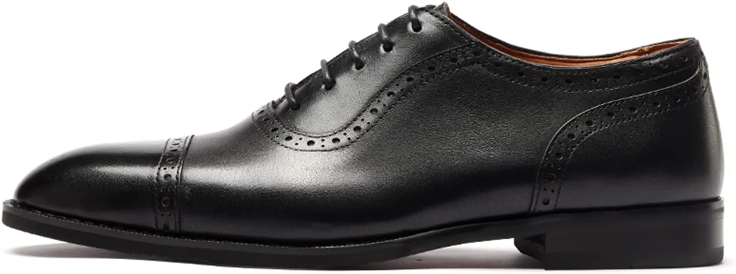Mens Oxfords Semi Brogues Carved Calf Leather for Business,Casual