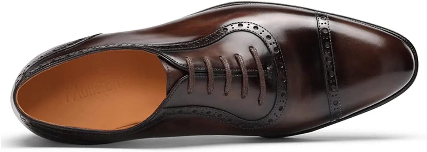 Mens Oxfords Semi Brogues Carved Calf Leather for Business,Casual