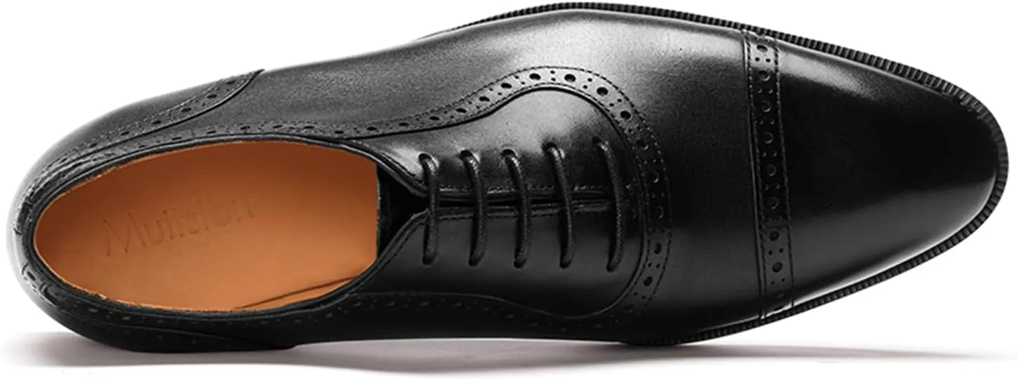 Mens Oxfords Semi Brogues Carved Calf Leather for Business,Casual