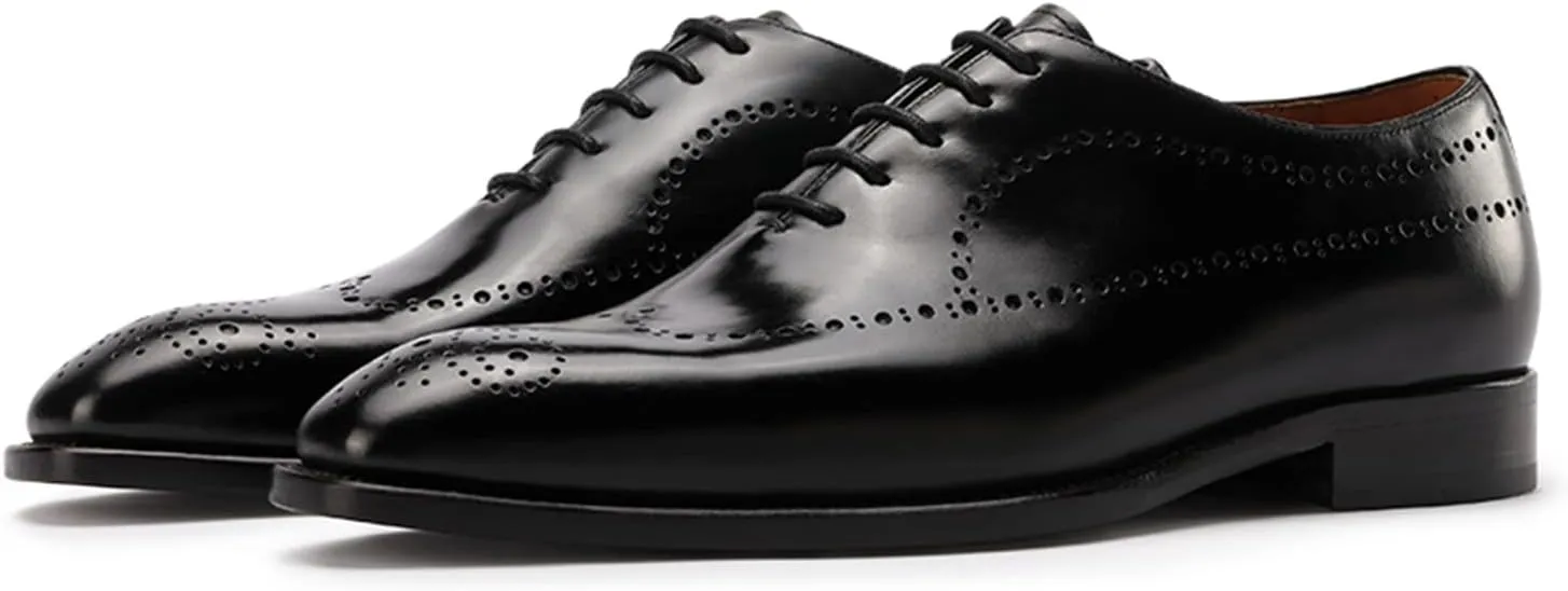 Mens Oxfords Whole-Cut Full Brogues Carved Calf Dress Shoes for Business,Casual