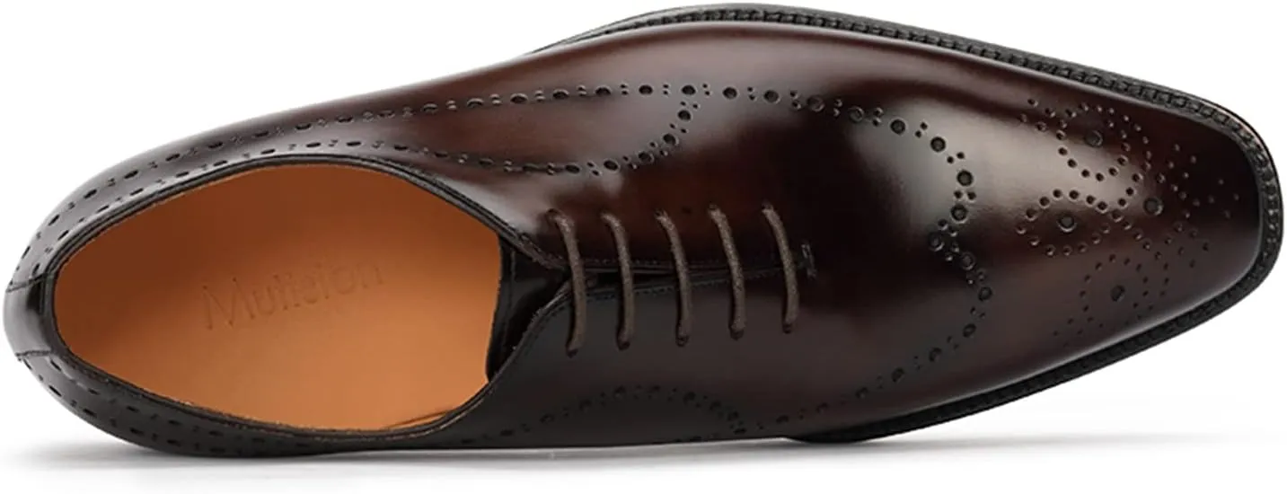 Mens Oxfords Whole-Cut Full Brogues Carved Calf Dress Shoes for Business,Casual