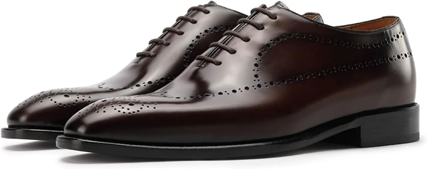 Mens Oxfords Whole-Cut Full Brogues Carved Calf Dress Shoes for Business,Casual