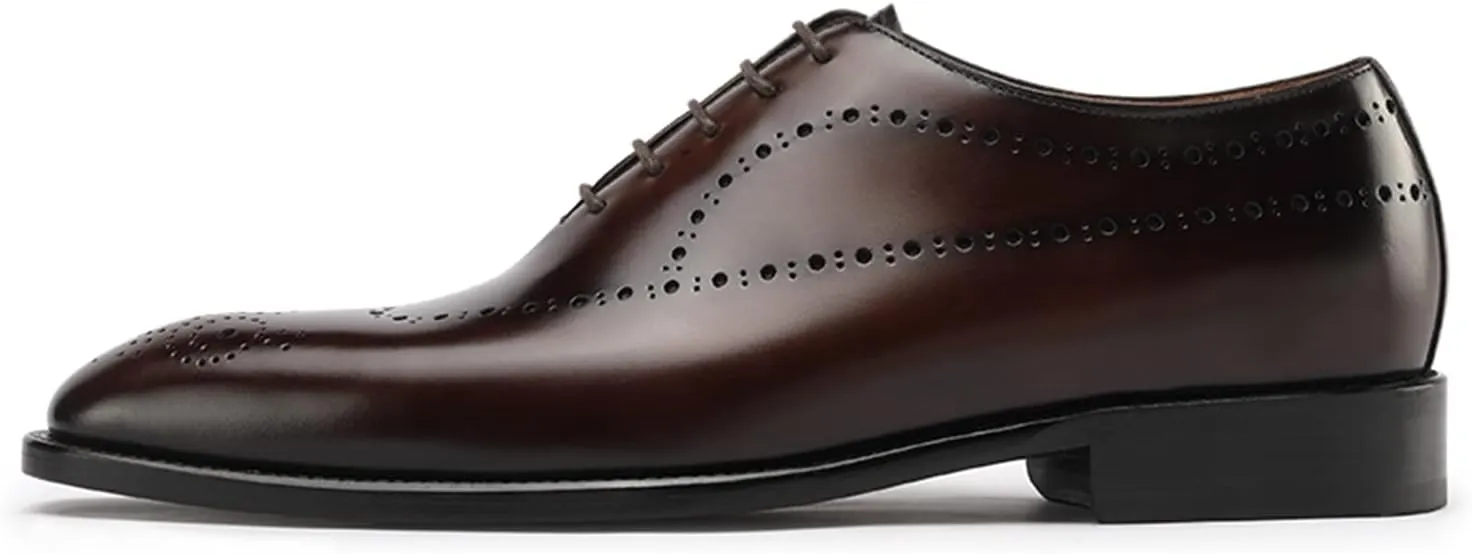 Mens Oxfords Whole-Cut Full Brogues Carved Calf Dress Shoes for Business,Casual