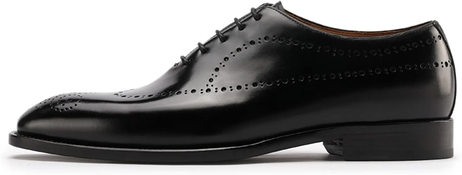 Mens Oxfords Whole-Cut Full Brogues Carved Calf Dress Shoes for Business,Casual