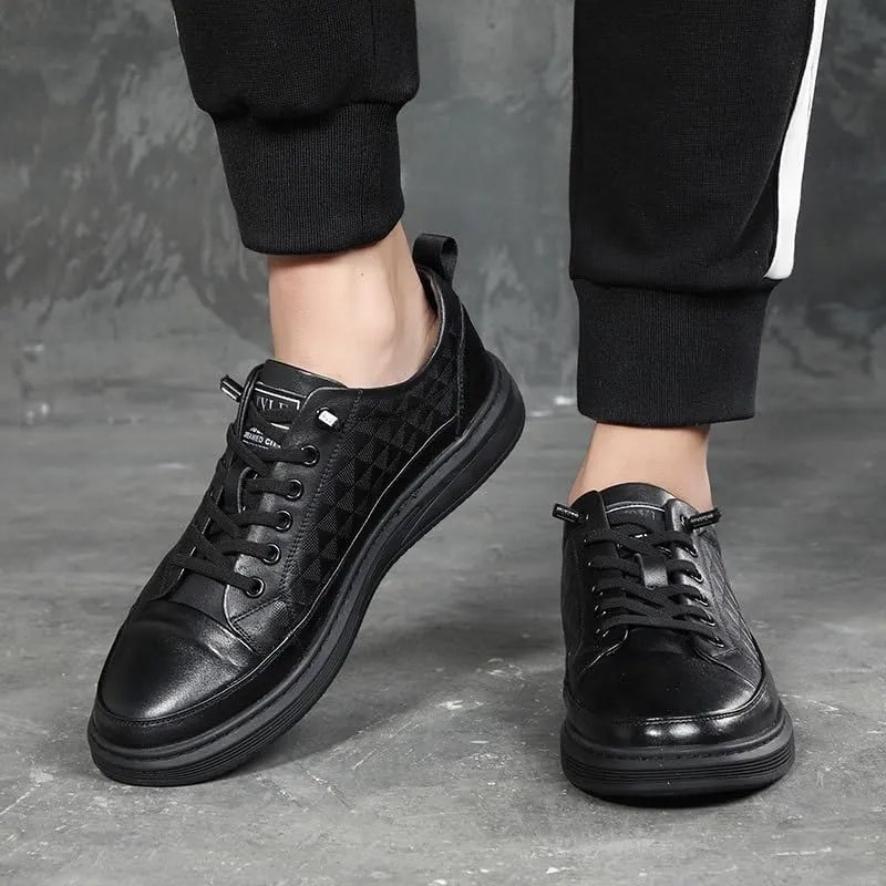 Men's Patent Leather Business Oxford Shoes Classic Round Toe Shiny Checkered Breathable Dress Derby