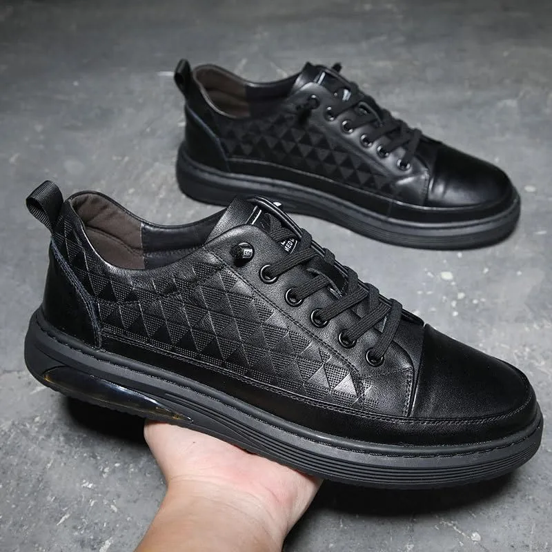 Men's Patent Leather Business Oxford Shoes Classic Round Toe Shiny Checkered Breathable Dress Derby