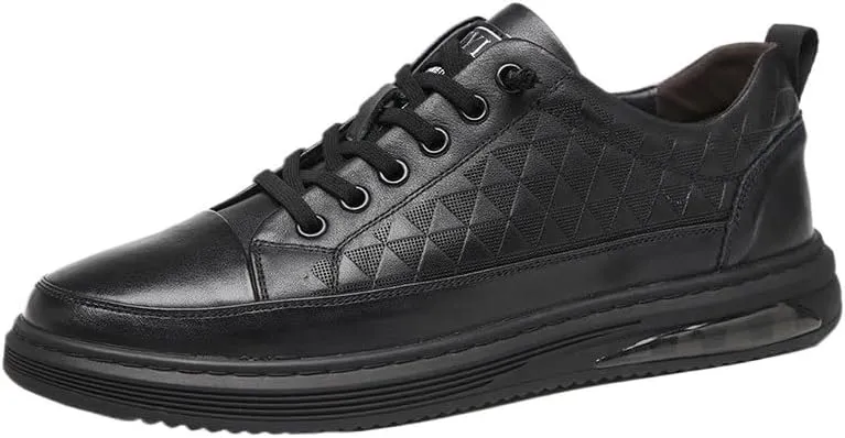 Men's Patent Leather Business Oxford Shoes Classic Round Toe Shiny Checkered Breathable Dress Derby